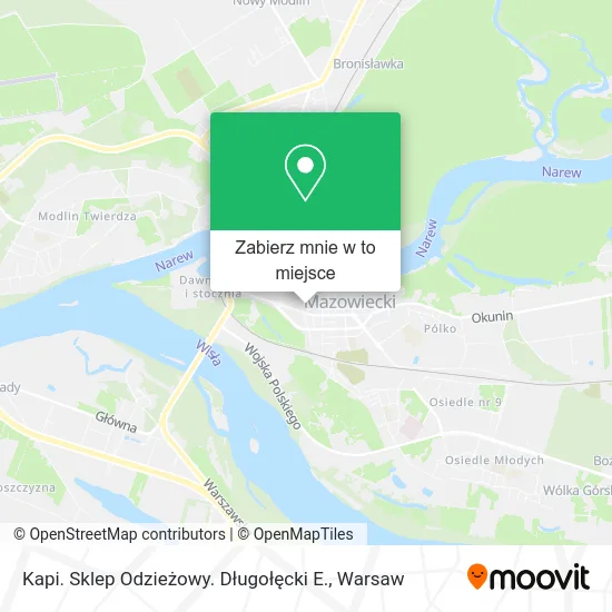 Mapa Kapi. Sklep Odzieżowy. Długołęcki E.