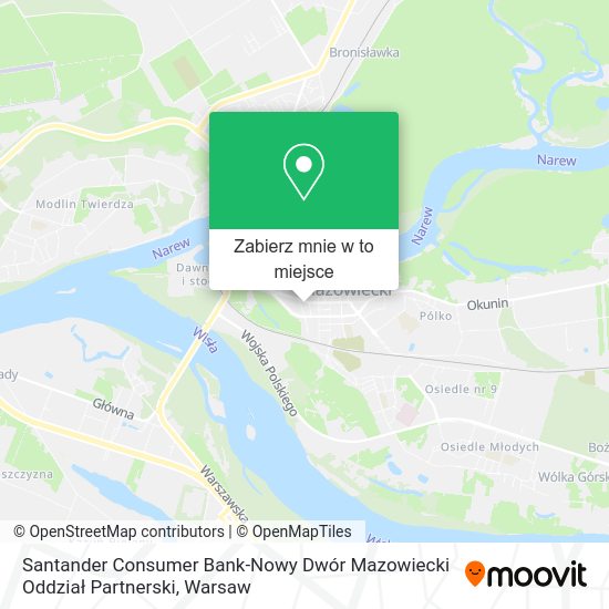 Mapa Santander Consumer Bank-Nowy Dwór Mazowiecki Oddział Partnerski