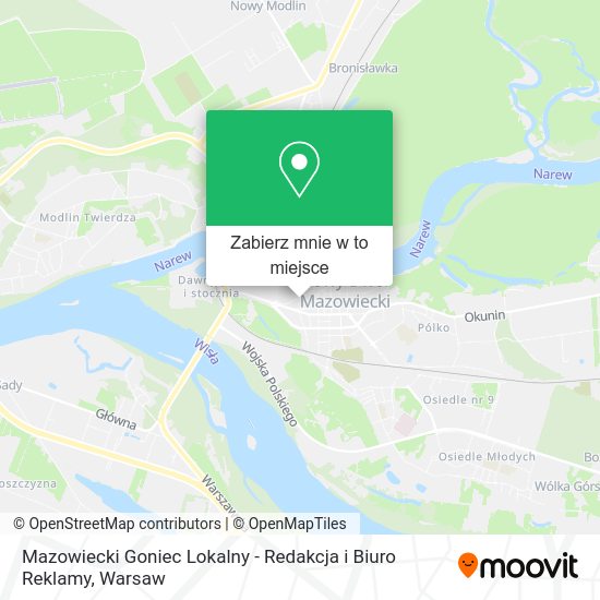 Mapa Mazowiecki Goniec Lokalny - Redakcja i Biuro Reklamy