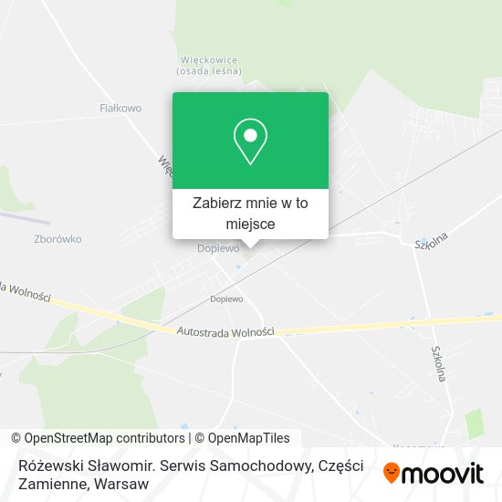 Mapa Różewski Sławomir. Serwis Samochodowy, Części Zamienne