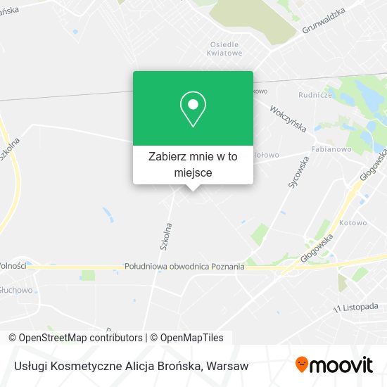 Mapa Usługi Kosmetyczne Alicja Brońska