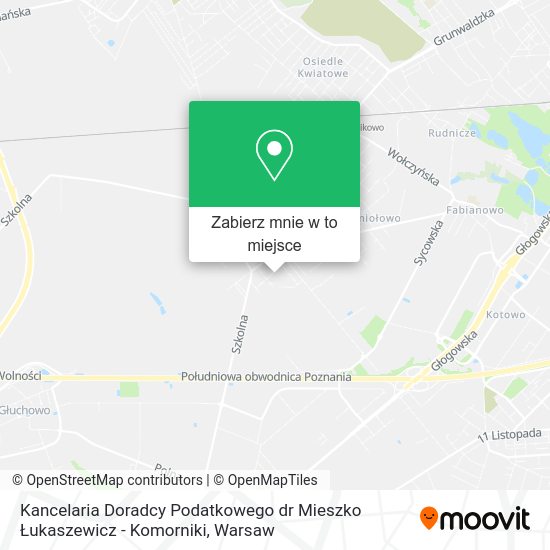 Mapa Kancelaria Doradcy Podatkowego dr Mieszko Łukaszewicz - Komorniki