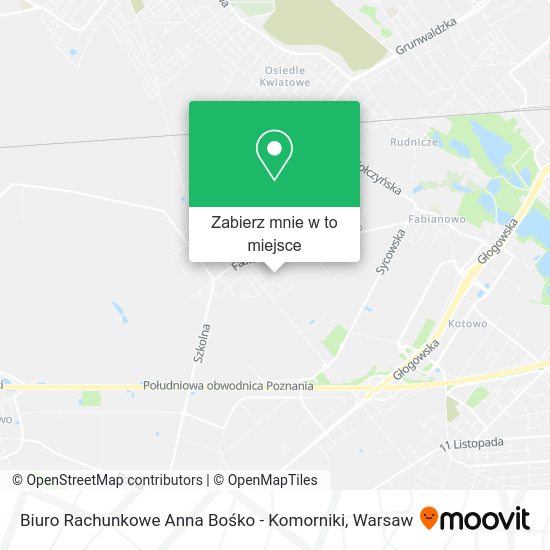 Mapa Biuro Rachunkowe Anna Bośko - Komorniki