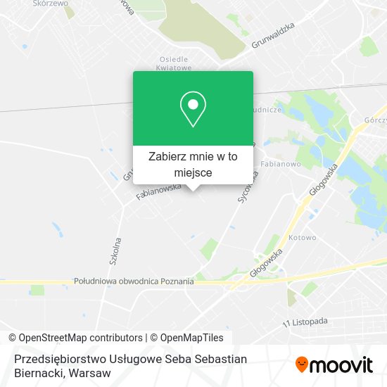 Mapa Przedsiębiorstwo Usługowe Seba Sebastian Biernacki