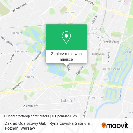 Mapa Zakład Odzieżowy Gabi. Rynarzewska Gabriela Poznań