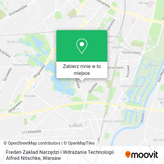 Mapa Freden Zakład Narzędzi i Wdrażania Technologii Alfred Nitschke