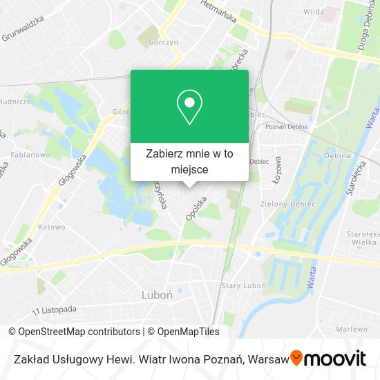 Mapa Zakład Usługowy Hewi. Wiatr Iwona Poznań