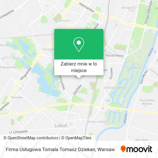 Mapa Firma Usługowa Tomala Tomasz Dziekan