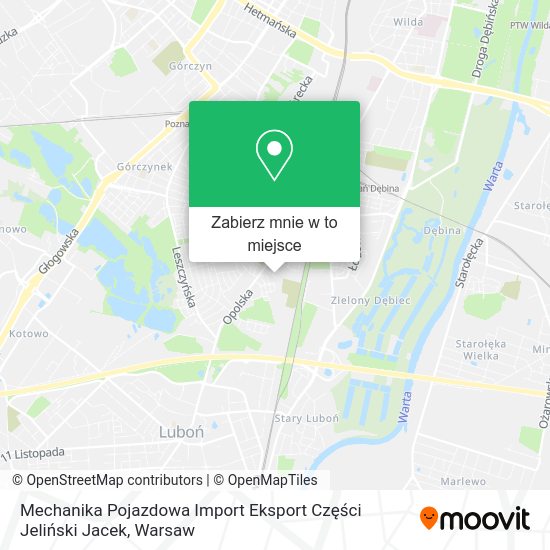 Mapa Mechanika Pojazdowa Import Eksport Części Jeliński Jacek