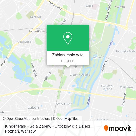 Mapa Kinder Park - Sala Zabaw - Urodziny dla Dzieci Poznań