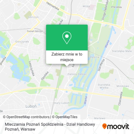 Mapa Mleczarnia Poznań Spółdzielnia - Dział Handlowy Poznań