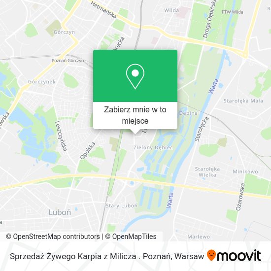 Mapa Sprzedaż Żywego Karpia z Milicza . Poznań