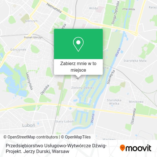 Mapa Przedsiębiorstwo Usługowo-Wytwórcze Dźwig-Projekt. Jerzy Durski