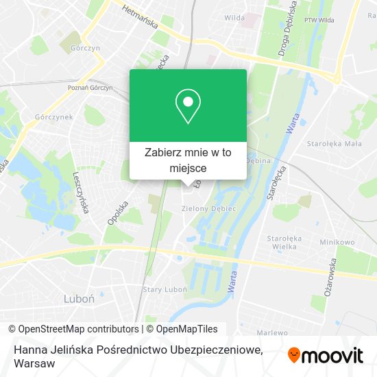 Mapa Hanna Jelińska Pośrednictwo Ubezpieczeniowe