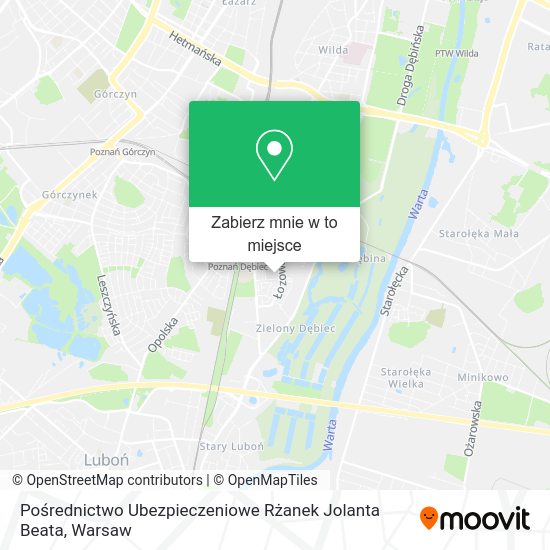 Mapa Pośrednictwo Ubezpieczeniowe Rżanek Jolanta Beata