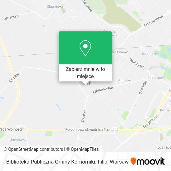 Mapa Biblioteka Publiczna Gminy Komorniki. Filia