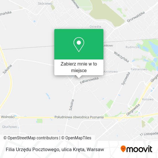 Mapa Filia Urzędu Pocztowego, ulica Kręta