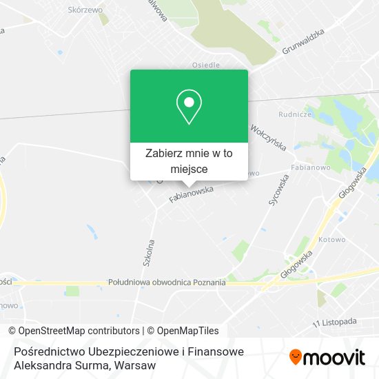 Mapa Pośrednictwo Ubezpieczeniowe i Finansowe Aleksandra Surma