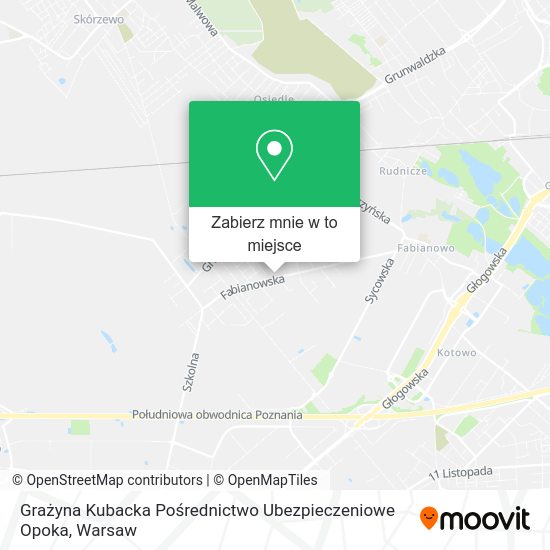 Mapa Grażyna Kubacka Pośrednictwo Ubezpieczeniowe Opoka