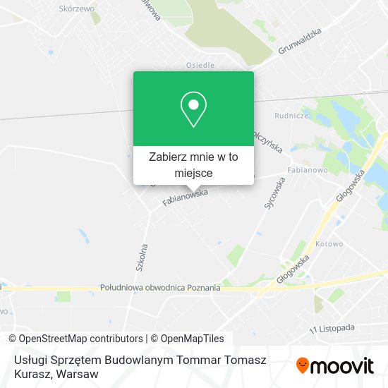 Mapa Usługi Sprzętem Budowlanym Tommar Tomasz Kurasz