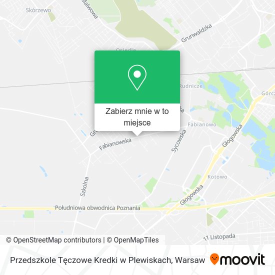 Mapa Przedszkole Tęczowe Kredki w Plewiskach