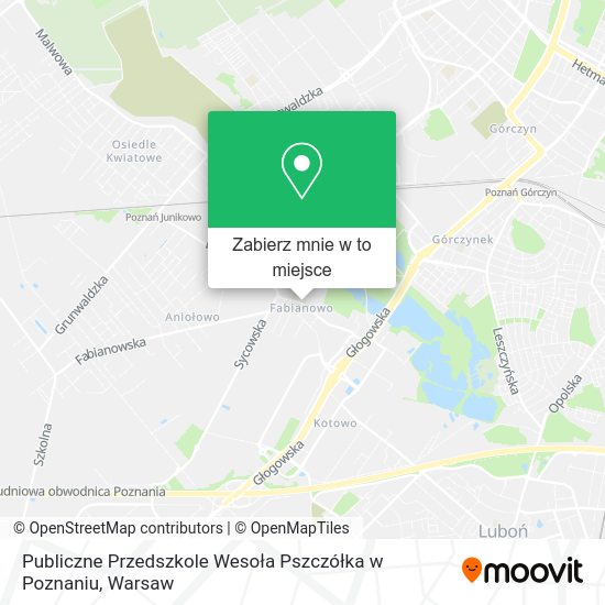 Mapa Publiczne Przedszkole Wesoła Pszczółka w Poznaniu