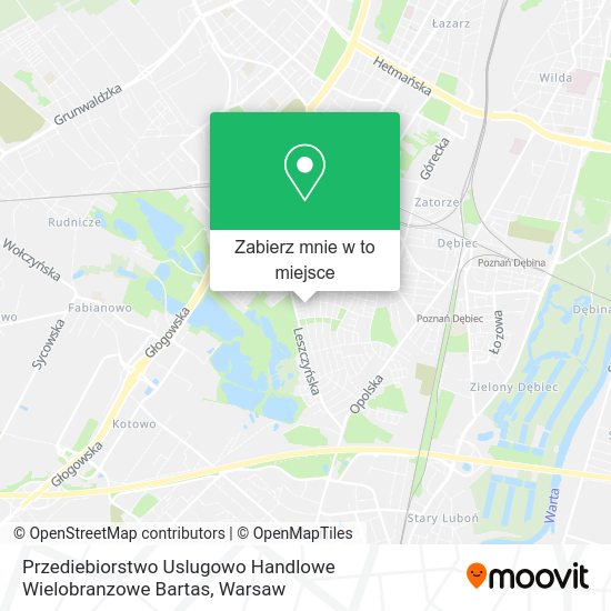 Mapa Przediebiorstwo Uslugowo Handlowe Wielobranzowe Bartas