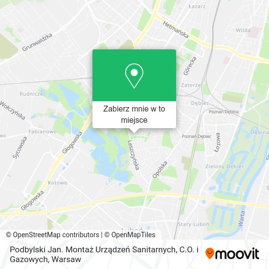 Mapa Podbylski Jan. Montaż Urządzeń Sanitarnych, C.O. i Gazowych