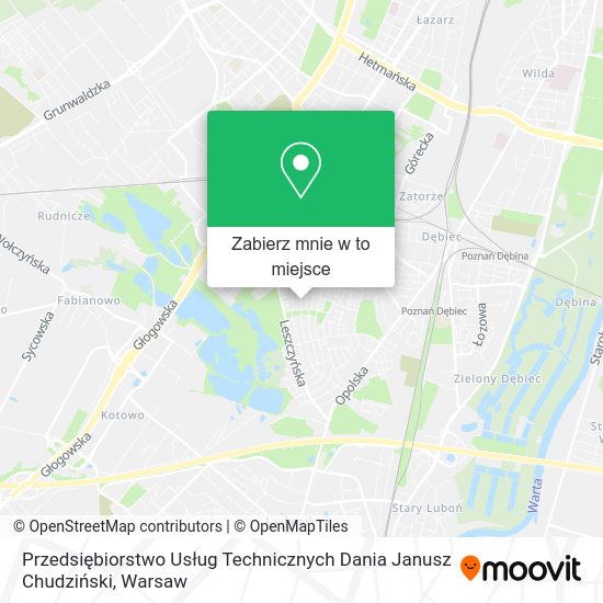 Mapa Przedsiębiorstwo Usług Technicznych Dania Janusz Chudziński