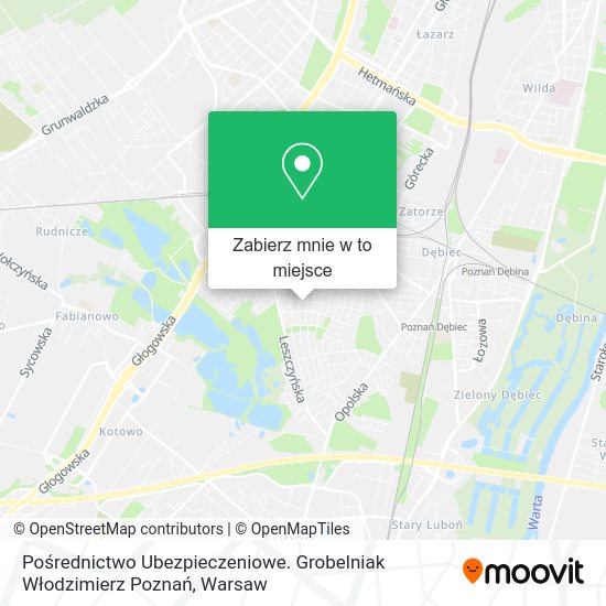 Mapa Pośrednictwo Ubezpieczeniowe. Grobelniak Włodzimierz Poznań