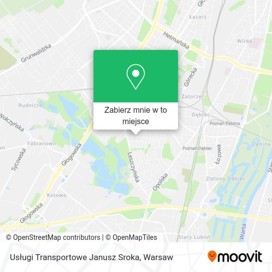 Mapa Usługi Transportowe Janusz Sroka