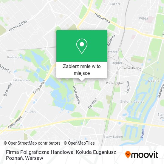 Mapa Firma Poligraficzna Handlowa. Kołuda Eugeniusz Poznań