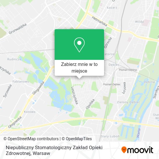 Mapa Niepubliczny Stomatologiczny Zakład Opieki Zdrowotnej