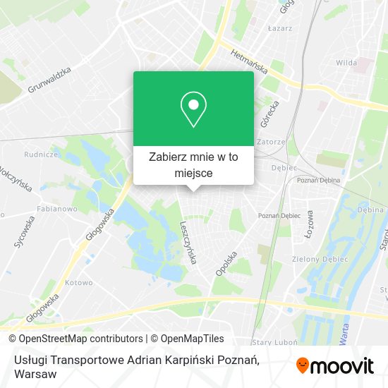 Mapa Usługi Transportowe Adrian Karpiński Poznań