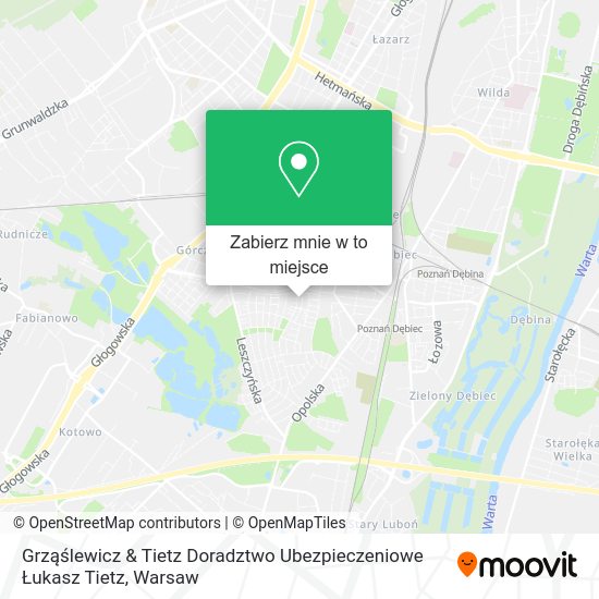 Mapa Grząślewicz & Tietz Doradztwo Ubezpieczeniowe Łukasz Tietz