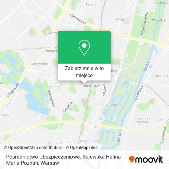 Mapa Pośrednictwo Ubezpieczeniowe. Rajewska Halina Maria Poznań