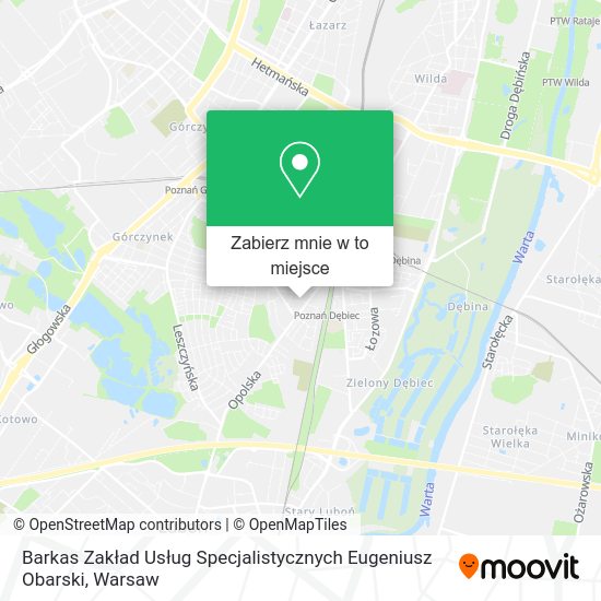 Mapa Barkas Zakład Usług Specjalistycznych Eugeniusz Obarski