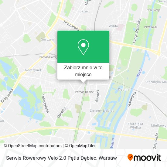 Mapa Serwis Rowerowy Velo 2.0 Pętla Dębiec