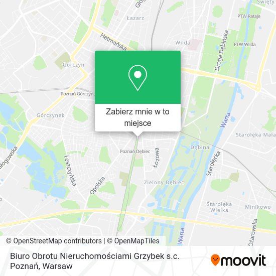 Mapa Biuro Obrotu Nieruchomościami Grzybek s.c. Poznań