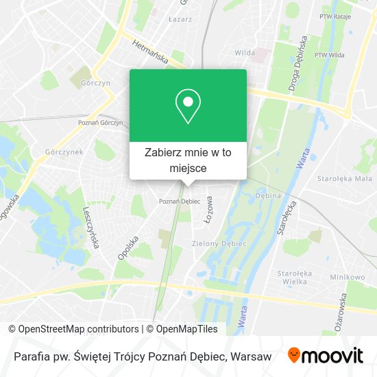 Mapa Parafia pw. Świętej Trójcy Poznań Dębiec