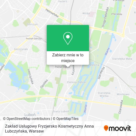 Mapa Zakład Usługowy Fryzjersko Kosmetyczny Anna Lubczyńska