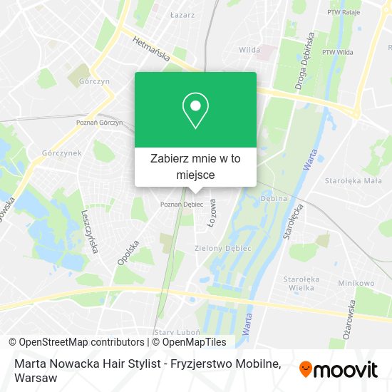 Mapa Marta Nowacka Hair Stylist - Fryzjerstwo Mobilne