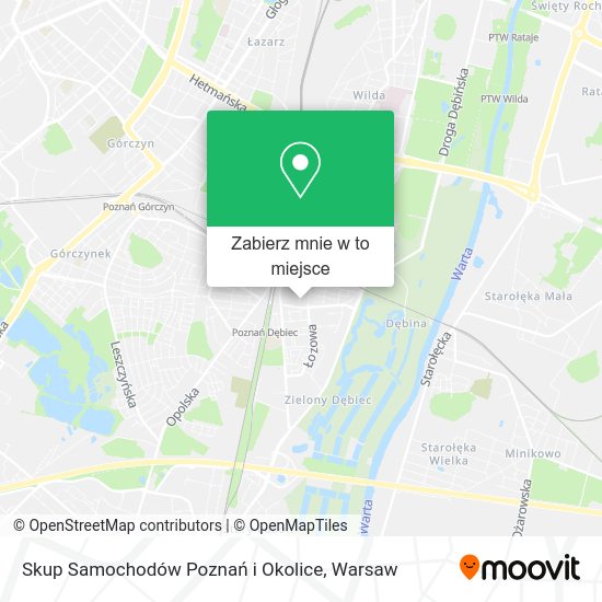 Mapa Skup Samochodów Poznań i Okolice