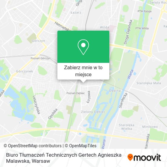 Mapa Biuro Tłumaczeń Technicznych Gertech Agnieszka Malawska