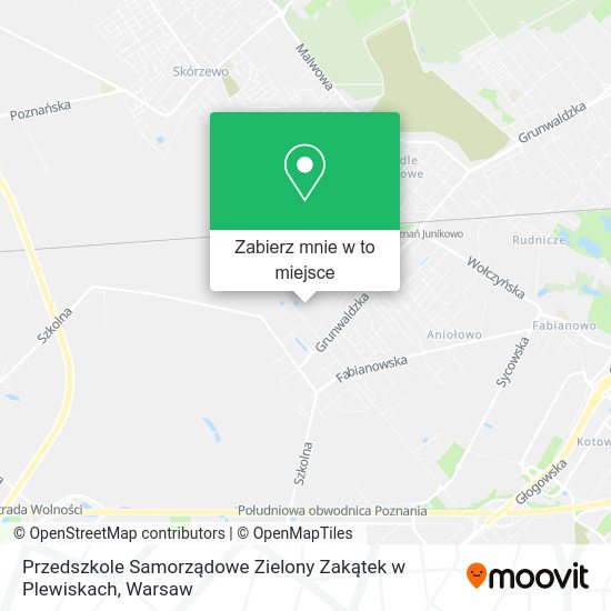 Mapa Przedszkole Samorządowe Zielony Zakątek w Plewiskach