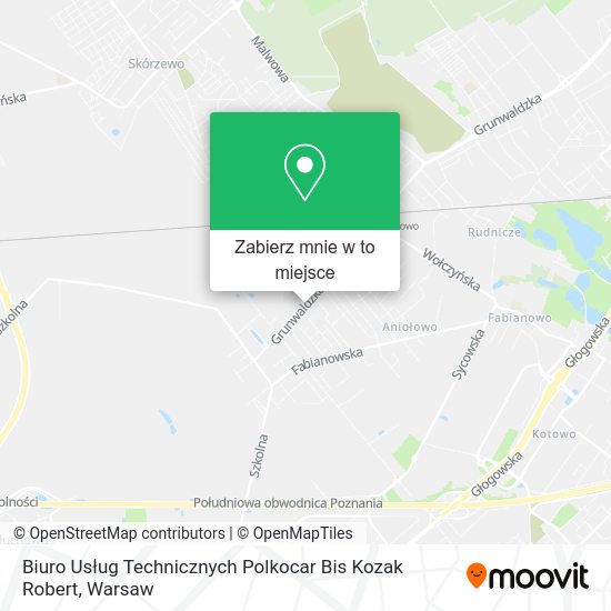 Mapa Biuro Usług Technicznych Polkocar Bis Kozak Robert