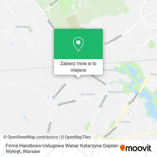 Mapa Firma Handlowo-Usługowa Wanar Katarzyna Gajsler-Wykręt