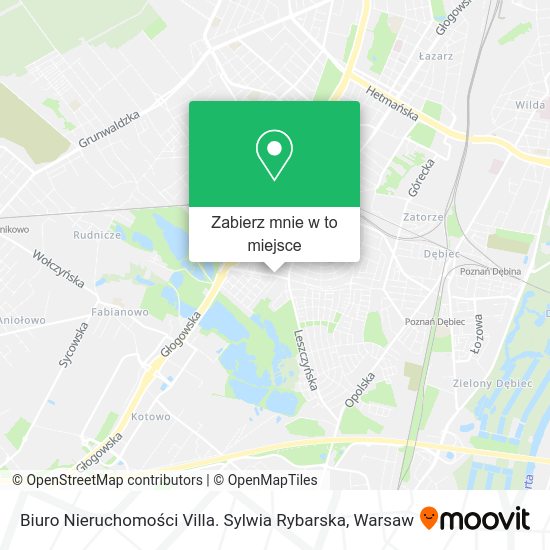 Mapa Biuro Nieruchomości Villa. Sylwia Rybarska