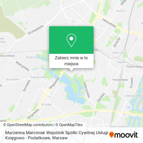 Mapa Marzenna Marciniak Wspólnik Spółki Cywilnej Usługi Księgowo - Podatkowe