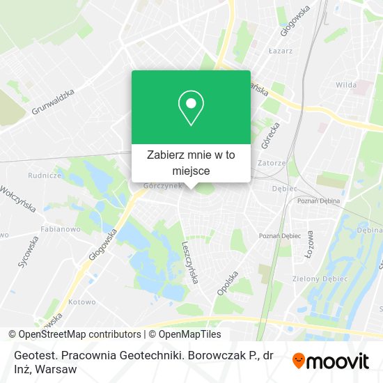 Mapa Geotest. Pracownia Geotechniki. Borowczak P., dr Inż